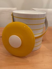 VTG Georges Briard MCM Mid-Century Modern Ice Bucket Retro Golden Yellow Striped picture