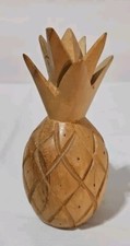 Decorative Vintage Hand-Carved Wooden Pineapple 5.5