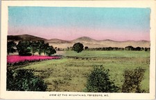 Fryeburg ME View of Mountains Hand Colored Vintage Postcard Unposted picture