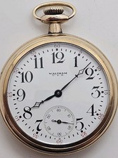 Antique Working 1908 WALTHAM '645' 21J Railroad Grade Gold G.F. Pocket Watch 16s picture