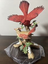 Beautiful Classic Porcelain By Homco “Cardinals In Winter” 8810 picture