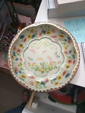 Vintage Tin Metal Bowl DAHER Decorated Ware England Butterflies Strawberries  picture