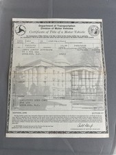 Genuine Original 1970 Chevrolet Monte Carlo 2 Door Coupe NC Car Title 138570 picture