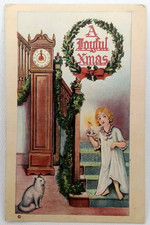 Antique 1912 Joseph Hoover & Sons Series 452 A Joyful Xmas Christmas Postcard picture