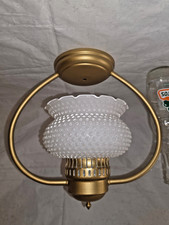 Moe Light Ceiling Light Fixture Vintage 1950s Ruffled Hobnail Hurricane picture