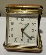 Vintage 1960s Ingraham Luminous Travel Alarm Clock Very Clean Working Condition picture