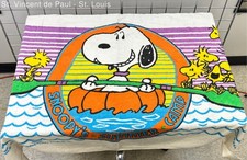 Vintage 70's/ 80's Peanuts 'Snoopy's Summer Camp' Beach Bath Towel picture
