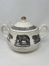 Bewick's Beastes Tureen/Vegetable Bowl w/ SPOON Prinknash Abbey Pottery England picture