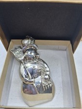925 Vintage Gorham Sterling Silver Snowman Christmas Ornament #1350 19g #41 picture