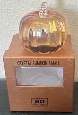 SD Simon Designs Crystal Pumpkin Harvest Amber Orange Iridescent Small picture