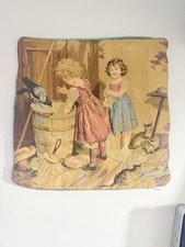 Antique French Aubusson Style Tapestry 9” X 9” made in France picture