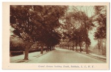 Baldwin, Long Island New York c1920's Grand Avenue, trees picture