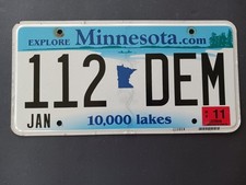 2011 Minnesota Vehicle Auto Car Truck License Plate 112 DEM picture