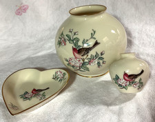 Lenox Serenade 3 Piece Set Globe Vase, Mini Globe Vase, Trinket Dish picture
