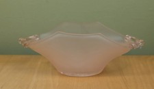 Vintage Pink Satin Glass Bowl Depression Glass Two-Handled  picture