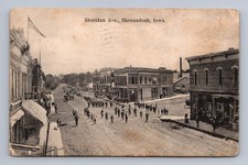 Sheridan Ave SHENANDOAH Iowa Main Street Parade Antique Postcard 1907 picture