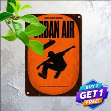 Skater Silhouette Aerial Leap Tin Sign Retro Street Skateboard Metal Plaque picture