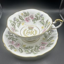 Vintage Paragon 1953 Queen Elizabeth II Coronation Teacup Saucer Fine Bone China picture