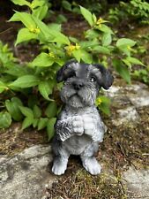 Schnauzer Dog Figurine Begging Resin Statue Lawn Yard Garden Ornament Puppy New picture