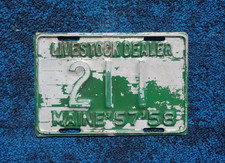 1957 1958 Maine LIVESTOCK DEALER License Plate # 211 picture