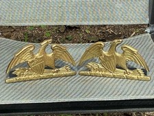 Vintage Solid Brass 1952 Virginia Metalcrafters Spread Eagle Bookends picture