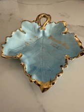 1955 Tri Delta ΔΔΔ Parents Day Lappin Sorority Leaf Dish Vintage Tri-Delts picture