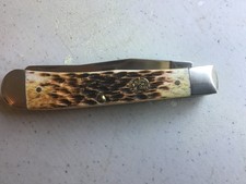2013 Case XX 6254 SS Bass Pro Shops Amber Bone Trapper Knife USA picture