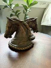 VTG Gladys Brown Dodge Inc Bronze/ Copper Tone Horse Head Book Ends picture