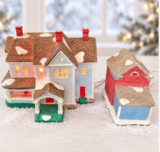 Vintage Country Memories Lighted Christmas Village House & Garage Kmart Works picture