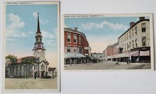 PR C 1915 PC VIEWS MARKET STREET FROM SQUARE & NORTH CHURCH PORTSMOUTH NH NM/M picture