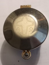 + Nice Older Large Capacity Church Pyx + Oil Stock + Chalice Co + (CU656) picture