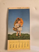 1958 postcard calendar unused printed in Germany picture