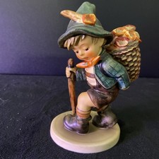 Goebel Hummel Flower Vendor Figurine 381 W Germany Boy Basket Walking Stick  picture