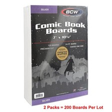 200 BCW Silver Age Comic Book Acid Free Backing Boards - white backers picture