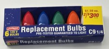 Joybrite C9 1/4 Multicolor Christmas Replacement Bulbs 6 Pack 120V picture