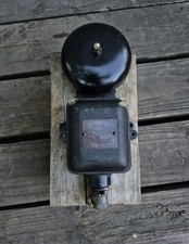 Vintage Antique Shwarze Faraday Electric Fire Alarm picture