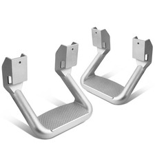 DNA MOTORING Pair Aluminum Side Hoop Steps Universal Side Step Compatible With picture