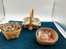 Lot of 3 Longaberger Baskets 1996 Small Round 1999 Horizon of Hope 2002 Hostess picture