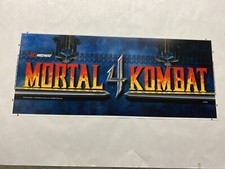 Mortal Kombat 4 Marquee translite- Original NEW OLD STOCK - Midway Games 1997 picture