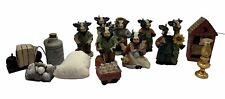 Ganz Cowtown Hand Painted Figurines Lot of 9 Cows 6 Acs Moo West Statues VTG picture