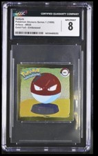 CGC 8 1999 Artbox Pokémon Stickers Series 1 Voltorb R05 Gold Foil Embossed picture