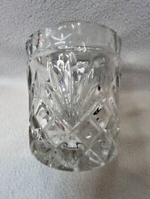 Spooner Waffle and Fan Pattern Lead Crystal USA 1940s Vase Cylinder Container picture
