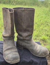 Stunning pair of German WW1 mod 1866 tauve leather boots. vgc. Regimented. picture