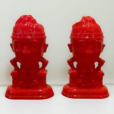 Vintage Red Hard Plastic Humpty Dumpty Salt and Pepper Shakers Nursery Themed picture