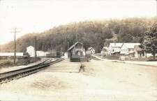 1900s West Paris ME Maine Bates Railroad Station RPPC Photo Postcard COPY picture