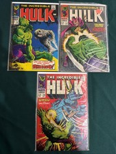 Lot of *3* Early (1968) INCREDIBLE HULK: #104 107 110 Rhino Mandarin Umbu picture