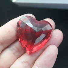 1998 Swarovski SCS Renewal Gift Ruby Red Crystal Heart Paperweight #215371 Boxed picture