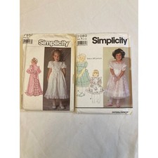 Simplicity Vintage Sewing Patterns Lot 7080 7982 Girls Dress Jessica McClintock picture