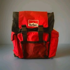 VINTAGE Marlboro Red & Black Backpack Bag with Buckles and Side Pockets picture
