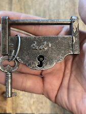 Vintage Antique Old Unique Shape Padlock With Key Lock picture